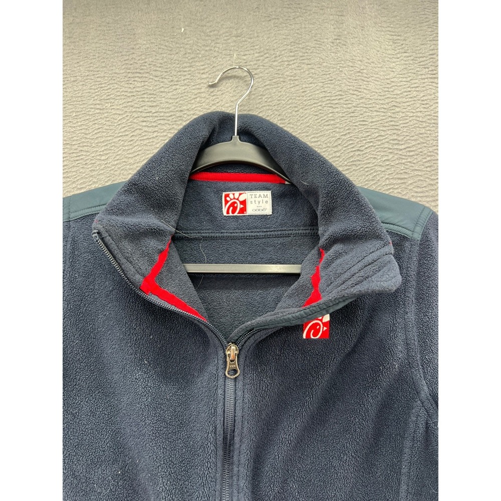 Chick-fil-A Employee Uniform Fleece Jacket Women's Size M Navy Blue Full Zip - Picture 5 of 10